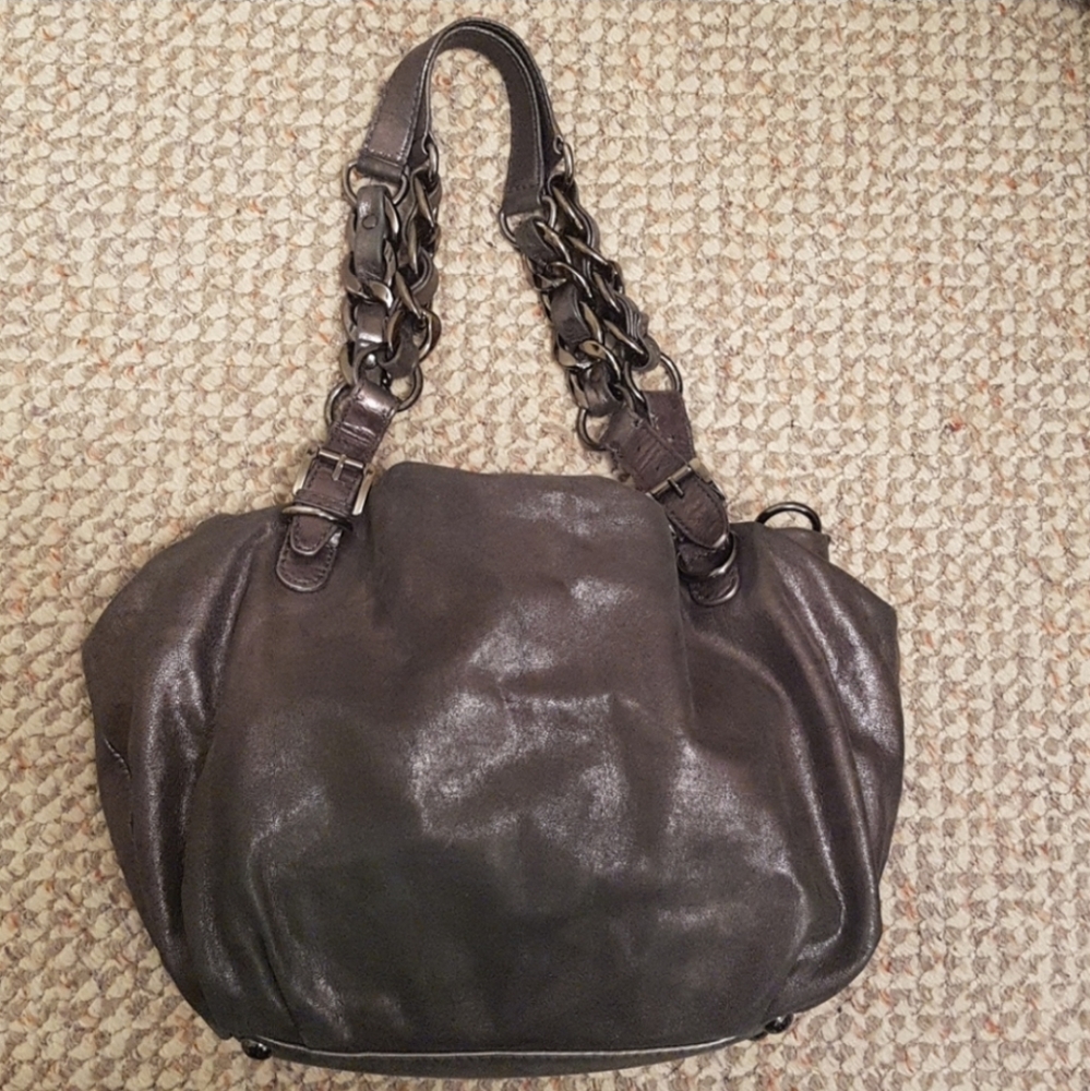 Mk gun metal dumpling bag